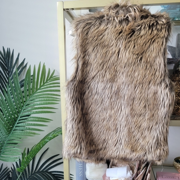 Faux Fur Brown Vest - Size Small - Picture 5 of 6